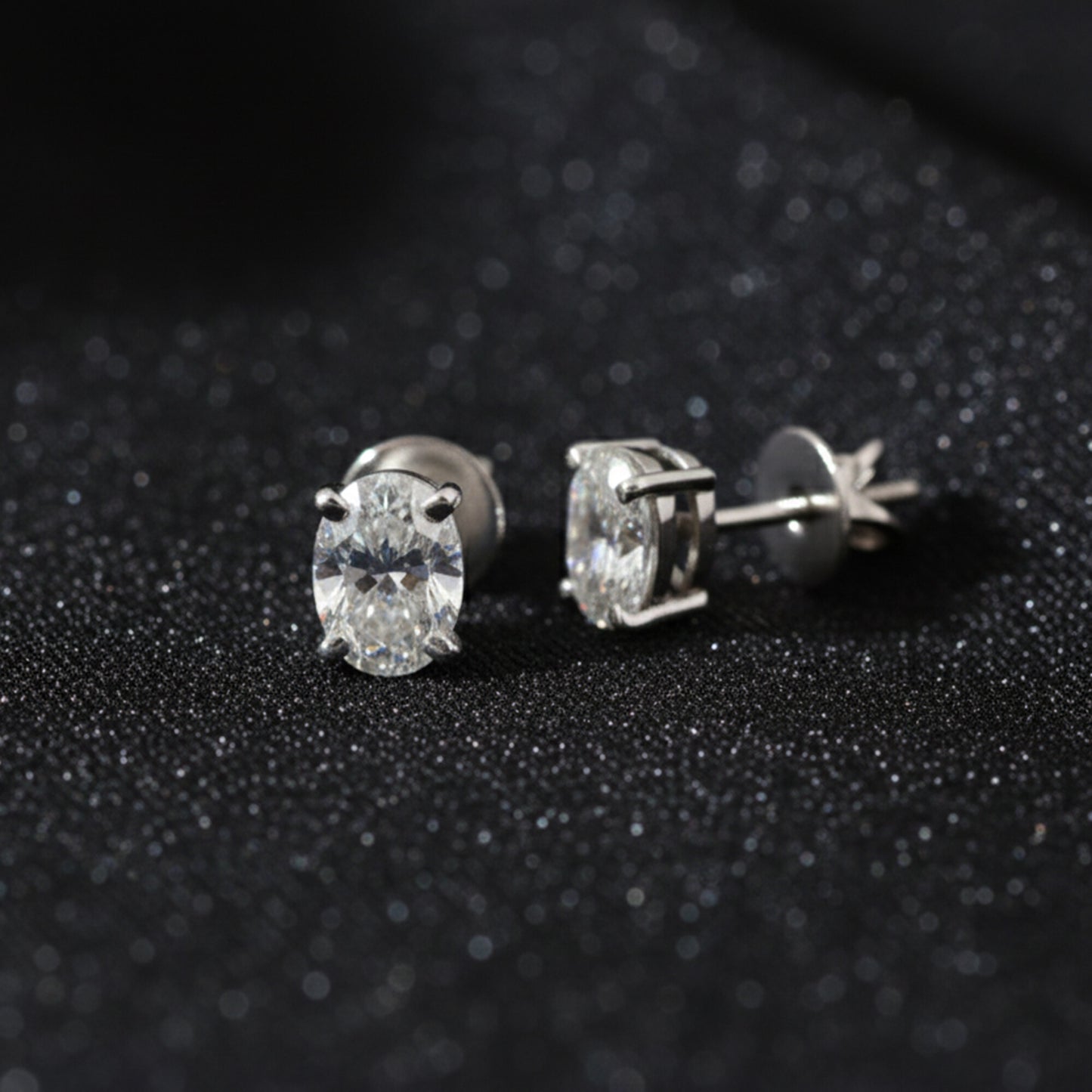 IGI Certified Lab Grown Oval-Cut Diamond Stud Earrings — 18K Solid Gold