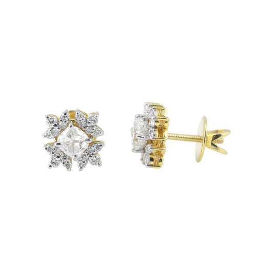 IGI Lab Grown Diamond Round Cluster Stud Earrings — Solid Gold, 0.44ct T.W.