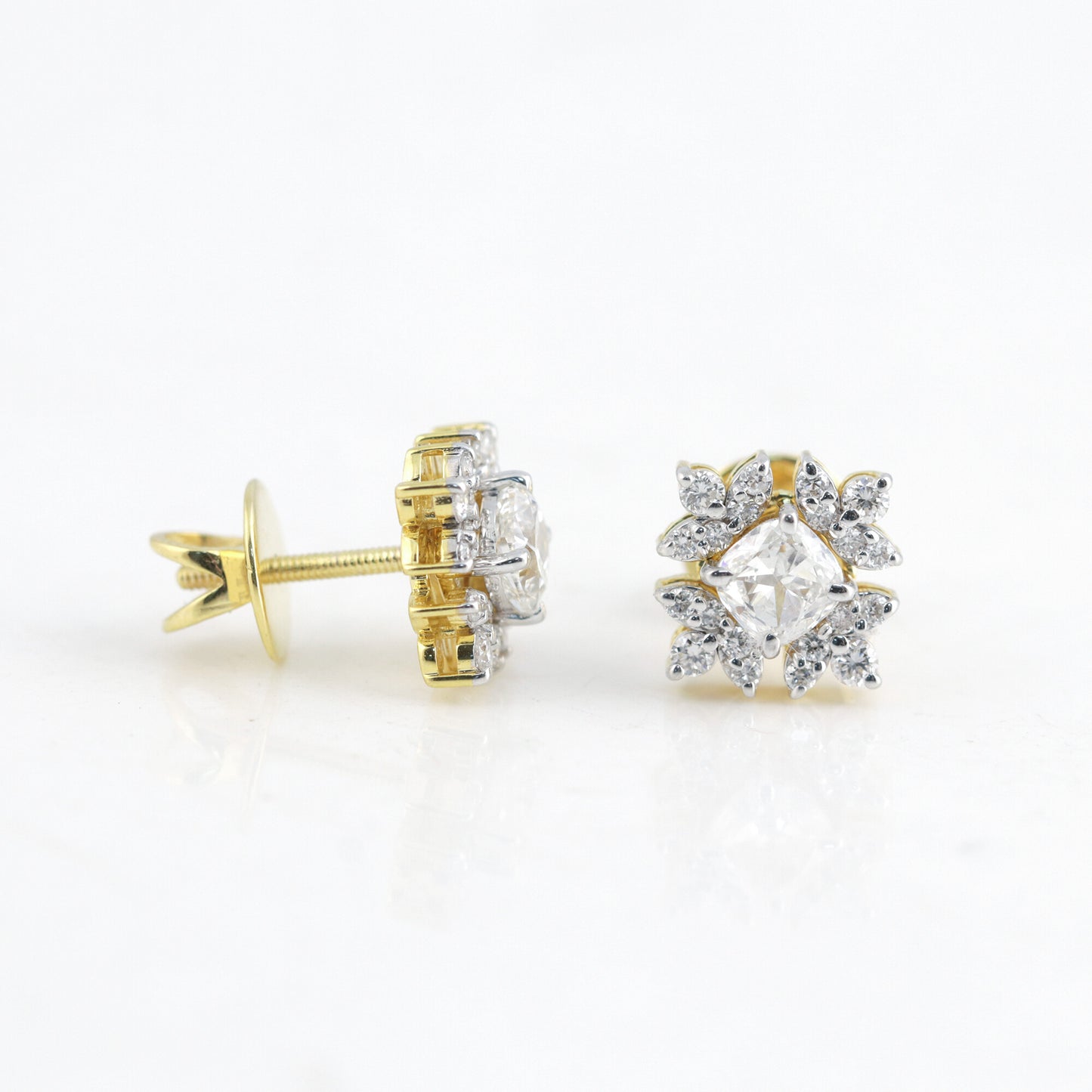 IGI Lab Grown Diamond Round Cluster Stud Earrings — Solid Gold, 0.44ct T.W.