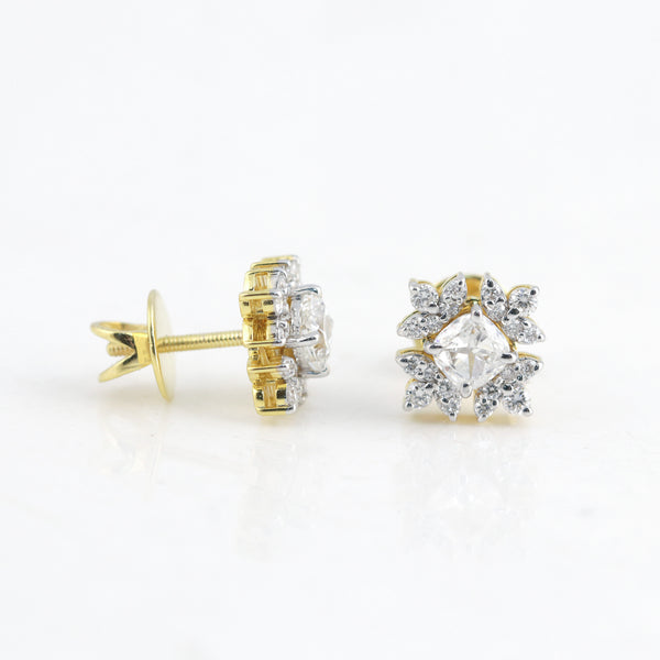 IGI Lab Grown Diamond Round Cluster Stud Earrings — Solid Gold, 0.44ct T.W.