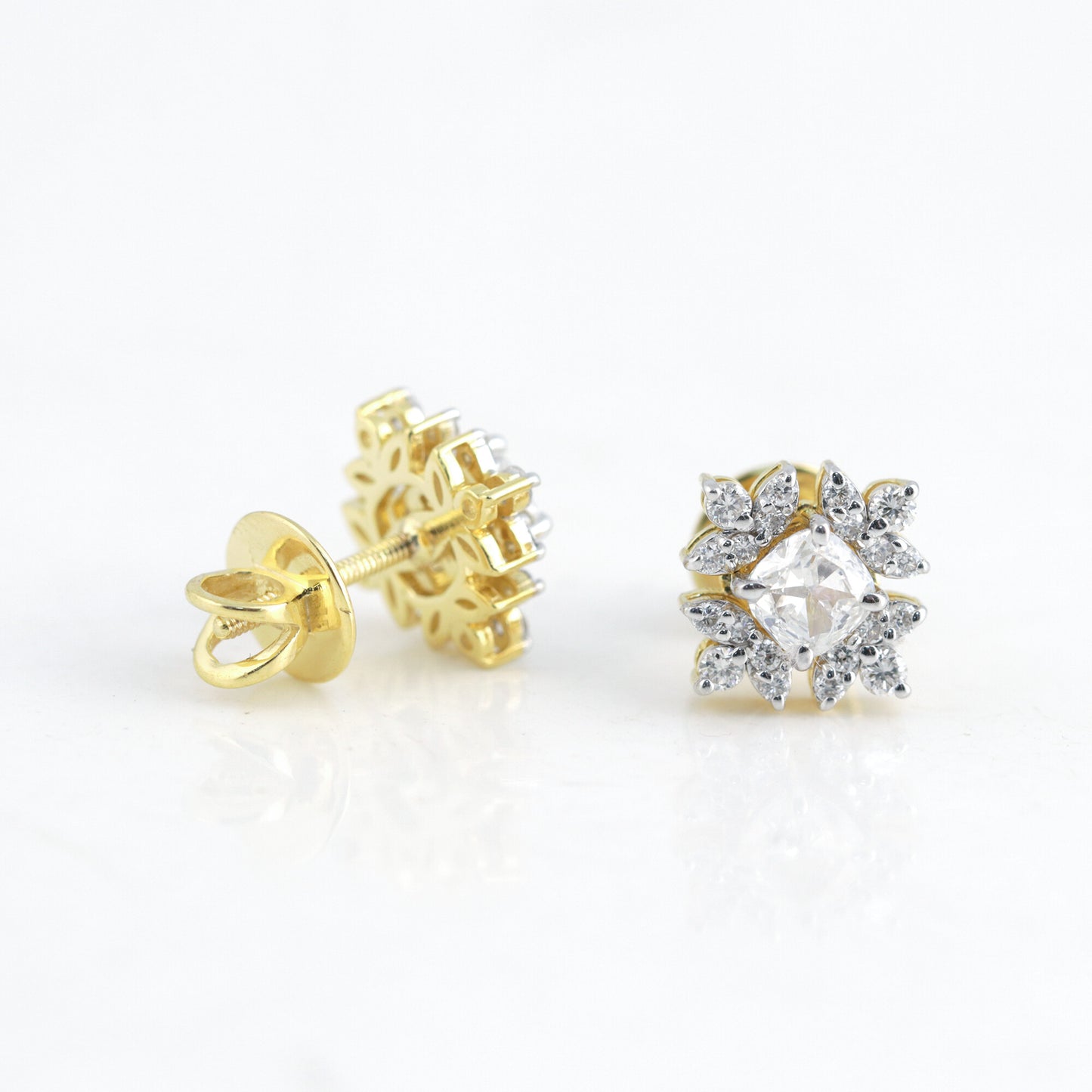 IGI Lab Grown Diamond Round Cluster Stud Earrings — Solid Gold, 0.44ct T.W.