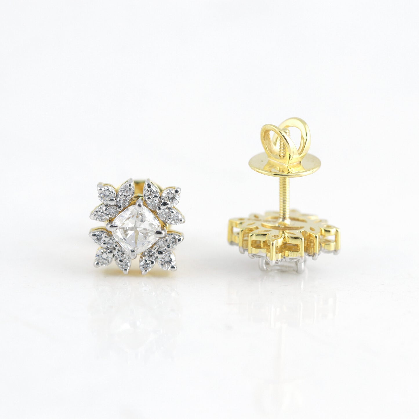 IGI Lab Grown Diamond Round Cluster Stud Earrings — Solid Gold, 0.44ct T.W.