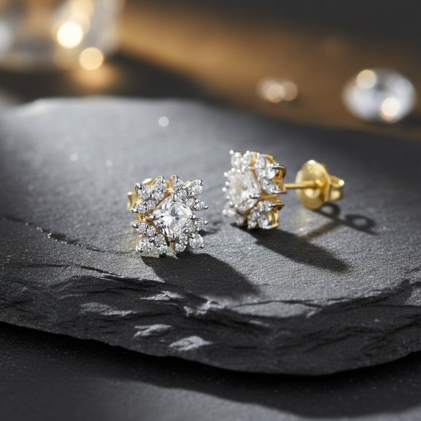 IGI Lab Grown Diamond Round Cluster Stud Earrings — Solid Gold, 0.44ct T.W.