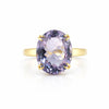 GIA Certified Natural Amethyst Oval-Cut Diamond Halo Ring — 18K Solid Gold