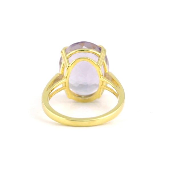 GIA Certified Natural Amethyst Oval-Cut Diamond Halo Ring — 18K Solid Gold