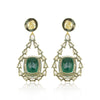 IGI Lab Grown Emerald & Diamond Oval Drop Earrings — Solid Gold, Halo Cluster