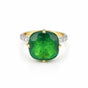IGI Certified Lab Grown Emerald Cushion-Cut Diamond Halo Ring — 9K/14K Solid Gold