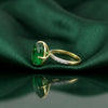 IGI Certified Lab Grown Emerald Cushion-Cut Diamond Halo Ring — 9K/14K Solid Gold