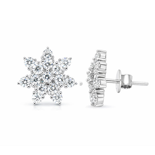 IGI Certified Lab Grown Diamond Round-Cut Pave Cluster Ring — 14K/18K Solid Gold
