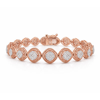 IGI Certified Lab Grown Diamond Pavé Tennis Bracelet — 14K/18K Solid Gold, 3 Carat