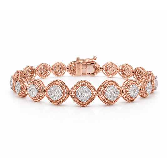 IGI Certified Lab Grown Diamond Pavé Tennis Bracelet — 14K/18K Solid Gold, 3 Carat
