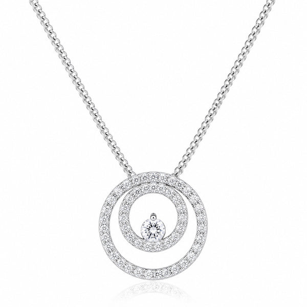 IGI Certified Lab Grown Diamond Round-Cut Pave Cluster Pendant Necklace — 18K Solid Gold, Adjustable Chain