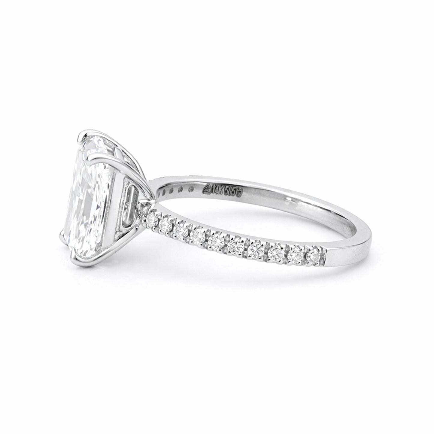 IGI Certified Lab Grown Diamond Emerald-Cut Ring — Solid 14K and 18K Gold
