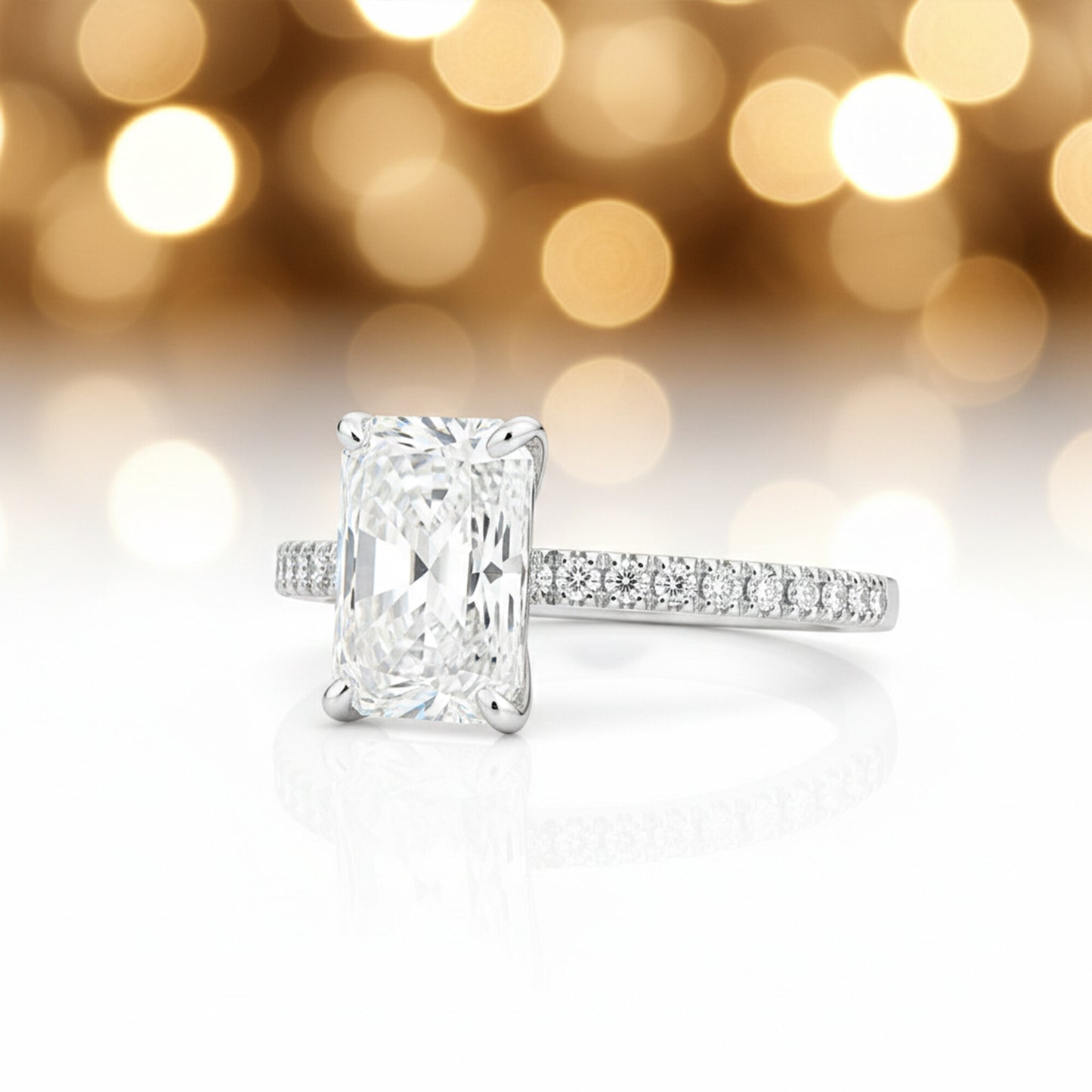 IGI Certified Lab Grown Diamond Emerald-Cut Ring — Solid 14K and 18K Gold