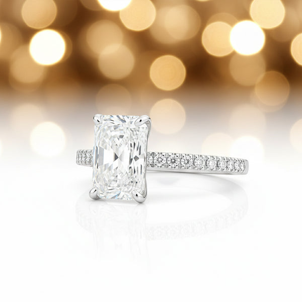 IGI Certified Lab Grown Diamond Emerald-Cut Ring — Solid 14K and 18K Gold