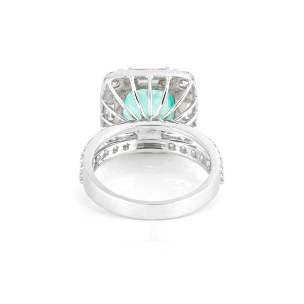 IGI Certified Lab Grown Fancy Green Diamond Asscher-Cut Ring — Solid 14K and 18K Gold