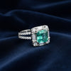 IGI Certified Lab Grown Fancy Green Diamond Asscher-Cut Ring — Solid 14K and 18K Gold