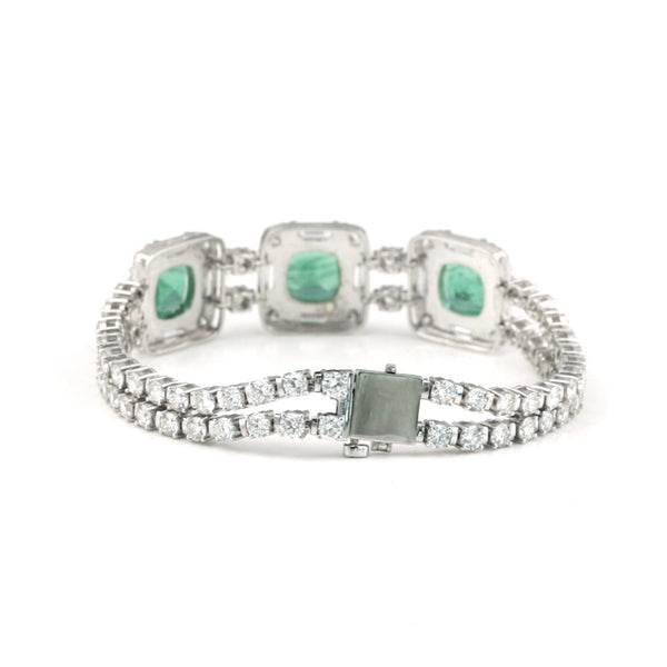 IGI Certified Lab Grown Emerald All-Stone Tennis Bracelet — 14K/18K Solid Gold, 17.47 Carat