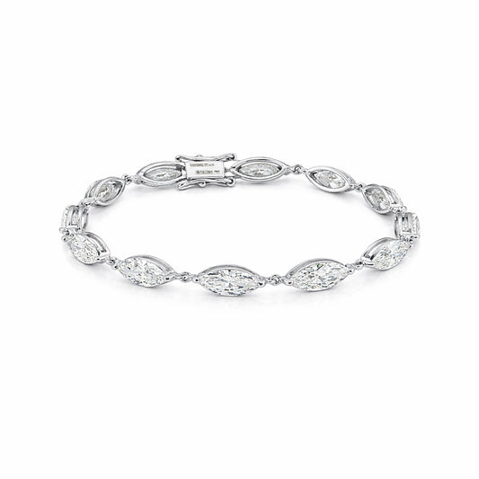 IGI Certified Lab Grown Diamond Graduated Tennis Bracelet — 18K Solid Gold, 12.4 Carat