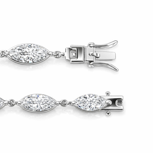 IGI Certified Lab Grown Diamond Graduated Tennis Bracelet — 18K Solid Gold, 12.4 Carat