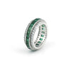 GIA Certified Natural Emerald Round-Cut Diamond Pave Halo Ring — 14K/18K Solid Gold