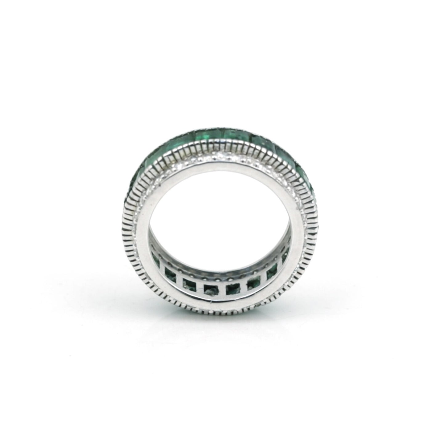 GIA Certified Natural Emerald Round-Cut Diamond Pave Halo Ring — 14K/18K Solid Gold