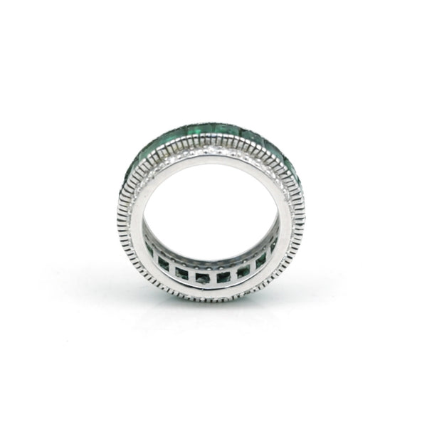 GIA Certified Natural Emerald Round-Cut Diamond Pave Halo Ring — 14K/18K Solid Gold