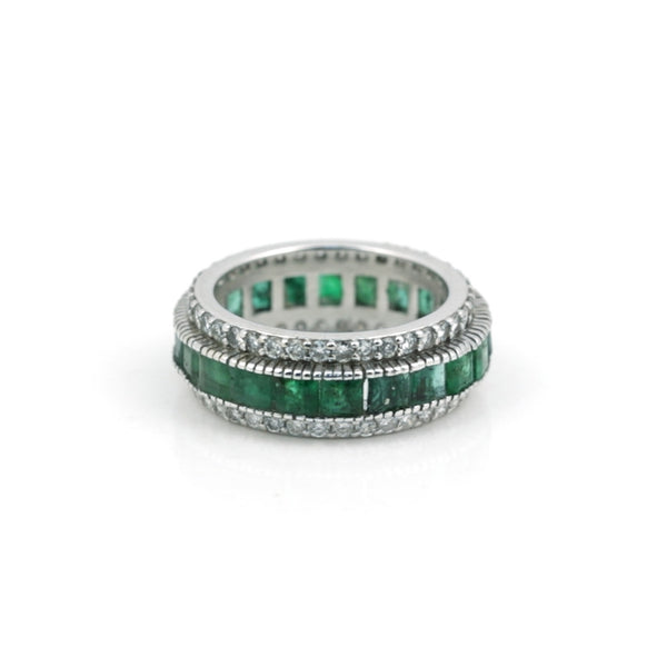GIA Certified Natural Emerald Round-Cut Diamond Pave Halo Ring — 14K/18K Solid Gold