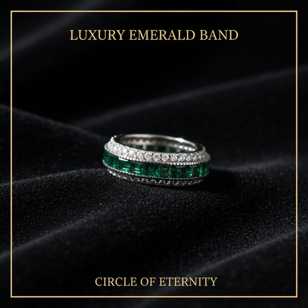 GIA Certified Natural Emerald Round-Cut Diamond Pave Halo Ring — 14K/18K Solid Gold