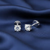 Lab Grown Diamond Accent Round Stud Earrings — Solid 14K / 18K Gold