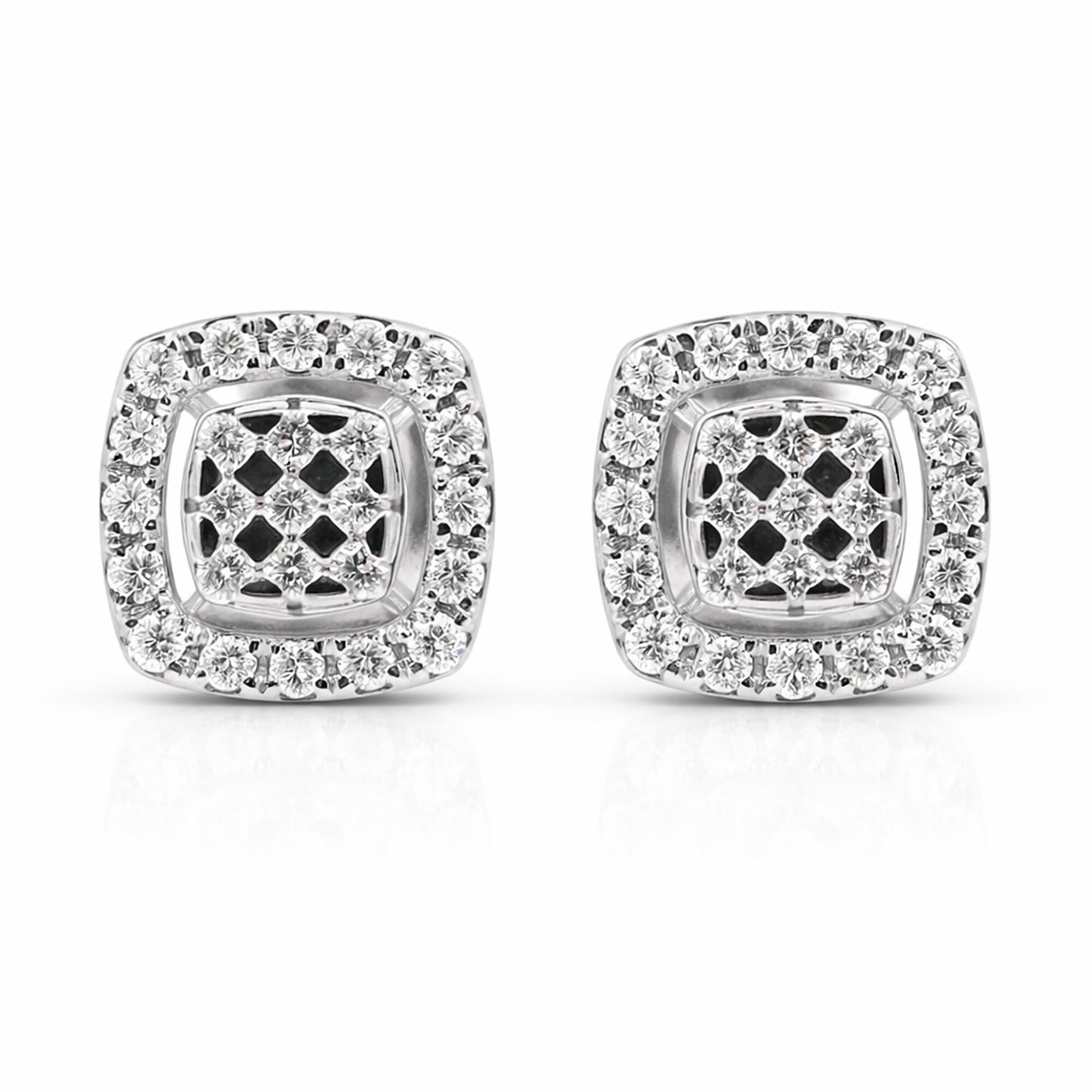 IGI Lab Grown Diamond Round Cluster Stud Earrings — Solid Gold, 0.676ct T.W.