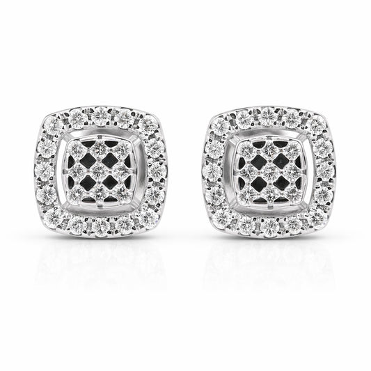IGI Lab Grown Diamond Round Cluster Stud Earrings — Solid Gold, 0.676ct T.W.
