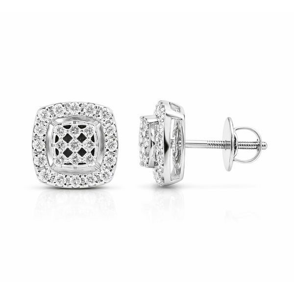 IGI Lab Grown Diamond Round Cluster Stud Earrings — Solid Gold, 0.676ct T.W.