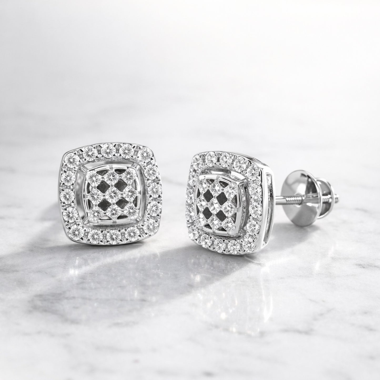 IGI Lab Grown Diamond Round Cluster Stud Earrings — Solid Gold, 0.676ct T.W.