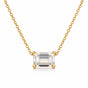IGI Certified Lab Grown Diamond Emerald-Cut Solitaire Pendant Necklace — 14K/18K Solid Gold, Adjustable Chain
