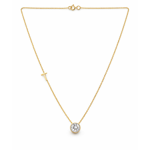 IGI Certified Lab Grown Diamond Round-Cut Solitaire Pendant Necklace — 14K/18K Solid Gold, Adjustable Chain