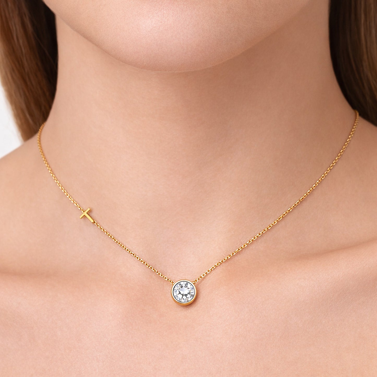 IGI Certified Lab Grown Diamond Round-Cut Solitaire Pendant Necklace — 14K/18K Solid Gold, Adjustable Chain