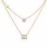 IGI Certified Lab Grown Diamond Mixed-Cut Duo Pendant Necklace — 14K/18K Solid Gold, Adjustable Chain