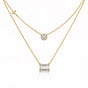 IGI Certified Lab Grown Diamond Mixed-Cut Duo Pendant Necklace — 14K/18K Solid Gold, Adjustable Chain
