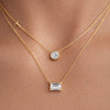 IGI Certified Lab Grown Diamond Mixed-Cut Duo Pendant Necklace — 14K/18K Solid Gold, Adjustable Chain