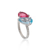 IGI Certified Lab Grown Topaz Pear-Cut Diamond Halo Ring — 14K/18K Solid Gold