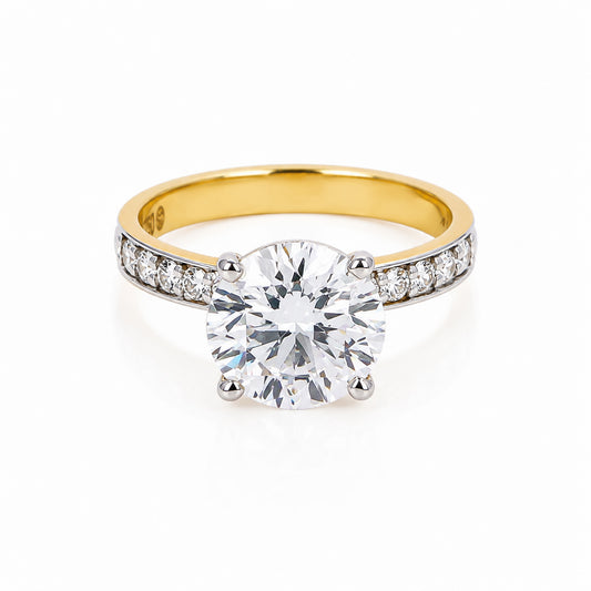 IGI Certified Lab Grown Diamond 0.3ct Round Petite Halo Ring — 18K Solid Gold