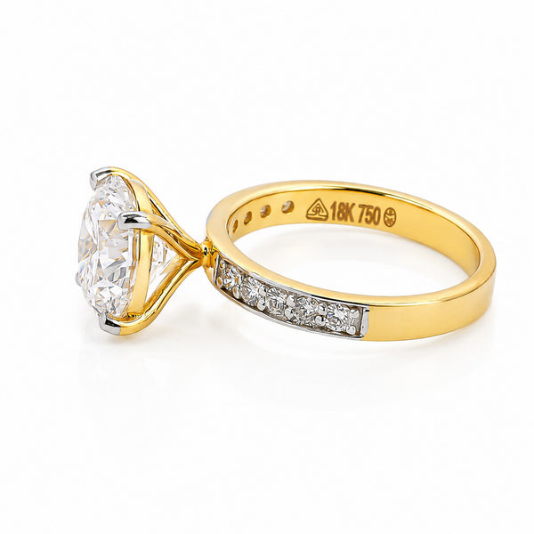 IGI Certified Lab Grown Diamond 0.3ct Round Petite Halo Ring — 18K Solid Gold