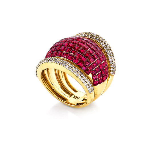 IGI Certified Lab Grown Diamond 4.64ct Round 289-Stone Pavé Cocktail Ring — 14K/18K Solid Gold