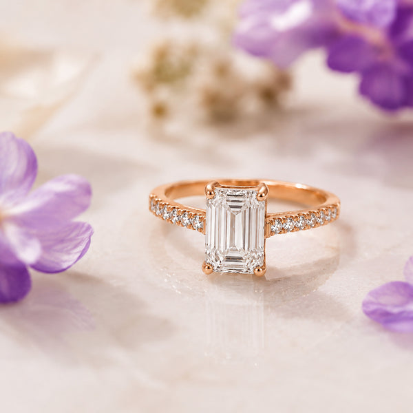 IGI Certified Lab Grown Diamond 0.35ct Emerald-Cut Solitaire Ring — 14K/18K Solid Gold