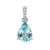 IGI Certified Lab Grown Fancy Aqua Blue Diamond Pear-Cut Halo Pendant Necklace — 10K/14K Solid Gold, Adjustable Chain