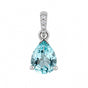 IGI Certified Lab Grown Fancy Aqua Blue Diamond Pear-Cut Halo Pendant Necklace — 10K/14K Solid Gold, Adjustable Chain