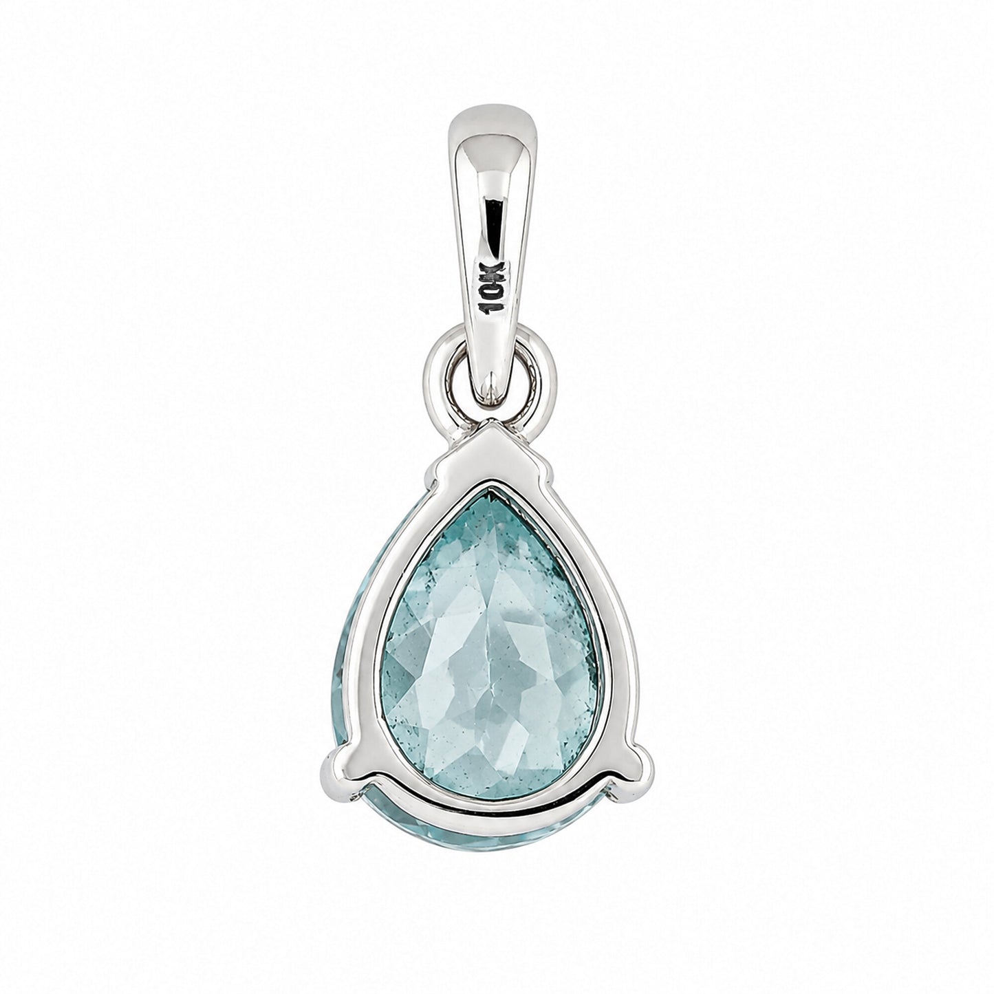 IGI Certified Lab Grown Fancy Aqua Blue Diamond Pear-Cut Halo Pendant Necklace — 10K/14K Solid Gold, Adjustable Chain