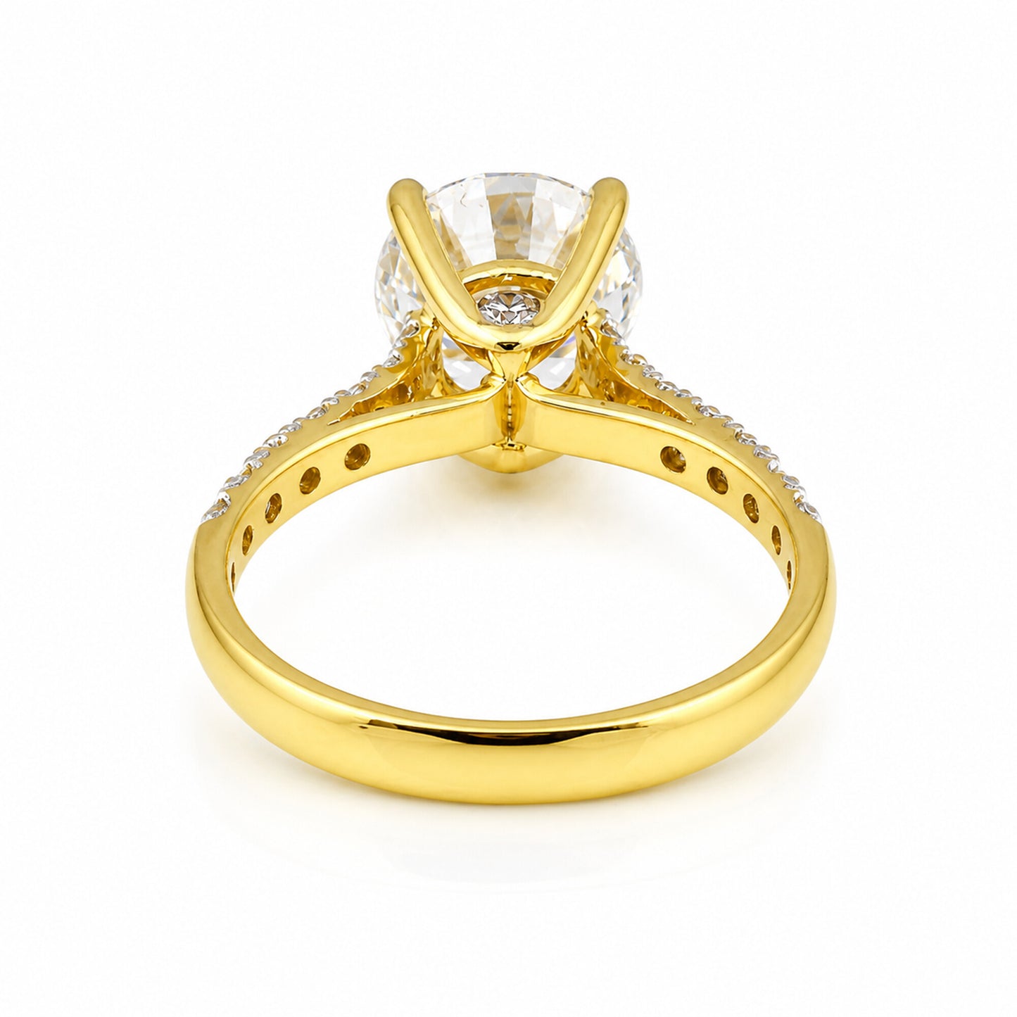 IGI Certified Lab Grown Diamond 0.425ct Round Halo Cluster Ring — 14K/18K Solid Gold