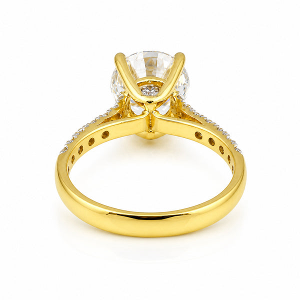 IGI Certified Lab Grown Diamond 0.425ct Round Halo Cluster Ring — 14K/18K Solid Gold